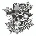 mafia skull tattoo design idea