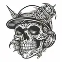 mafia skull tattoo design idea