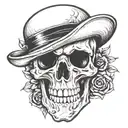 mafia skull tattoo design idea