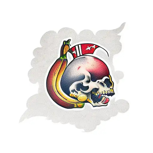 banana banner tattoo design idea
