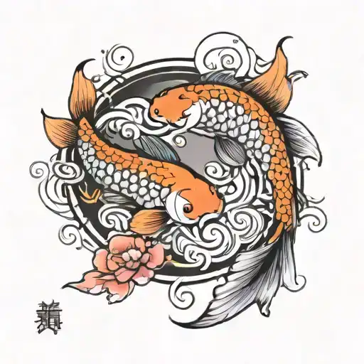 carpe koi yi yang tattoo design idea