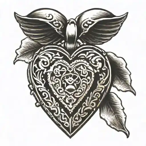 heart locket with #23 engraved on it tattoo design idea