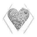 a heart with flowers into a triangle shape and the word empathy written  tattoo design idea