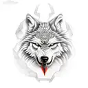 lobo e lua tattoo design idea