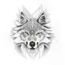 lobo e lua tattoo design idea
