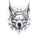 lobo e lua tattoo design idea