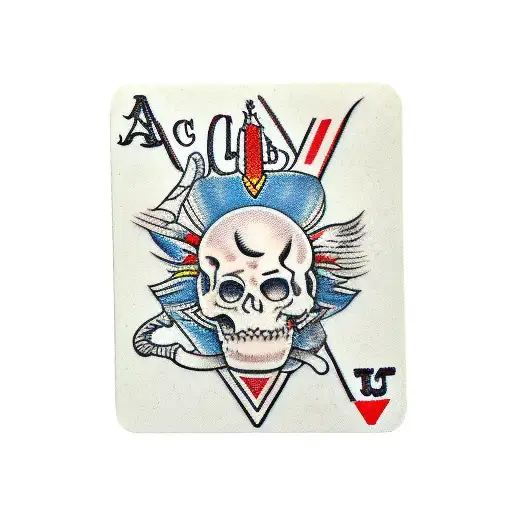 Ace card wirh VFB Stuttgart logo in the middle tattoo design idea