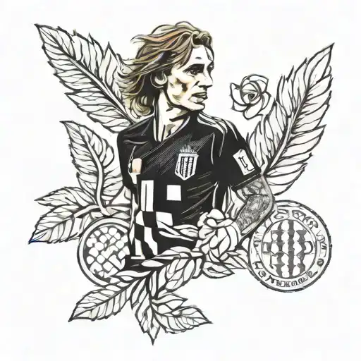 Luka Modric Croatia national team medals laurel wreath tattoo design idea