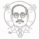 can you design a tattoo that combines resistance , spectacles of Dr. B R Ambedkar, Jai Bhim (quote) and resilience  tattoo design idea