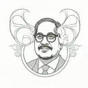can you design a tattoo that combines resistance , spectacles of Dr. B R Ambedkar, Jai Bhim (quote) and resilience  tattoo design idea