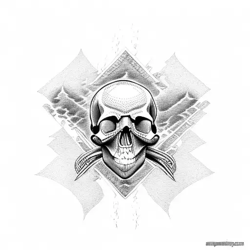 skull and bones tattoo design idea