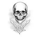 skull and bones tattoo design idea