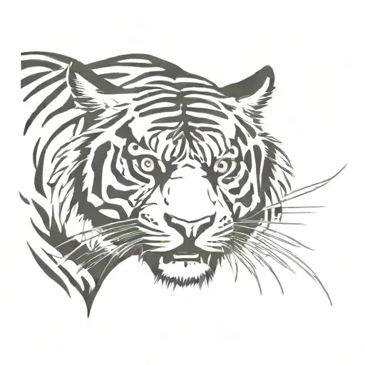 angry tiger stencil tattoo tattoo design idea