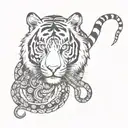 tiger with an octopus tattoo template tattoo design idea