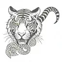 tiger with an octopus tattoo template tattoo design idea