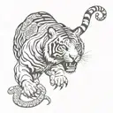 tiger with an octopus tattoo template tattoo design idea