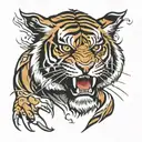 angry tiger stencil tattoo tattoo design idea