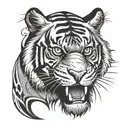 angry tiger stencil tattoo tattoo design idea