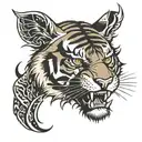 angry tiger stencil tattoo tattoo design idea
