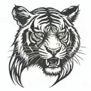 angry tiger stencil tattoo tattoo design idea