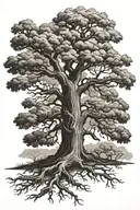 oak tree tattoo design idea