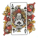 Poker hand with 2 Aces 2 eights and a Queen of Spades tattoo design idea