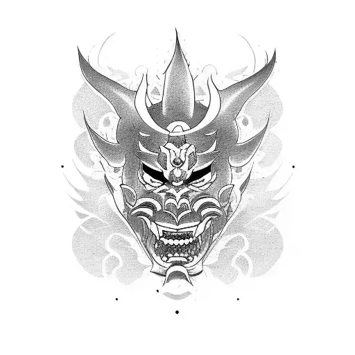 Hannya mask tattoo design idea
