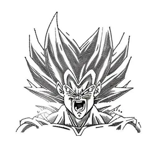 gohan ssj2, tanjiro, majin vegeta , deku tattoo design idea