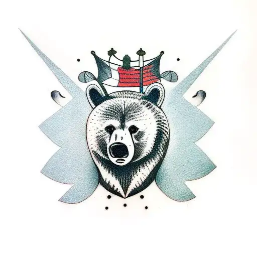 nordic bear, with great detail tattoo design idea