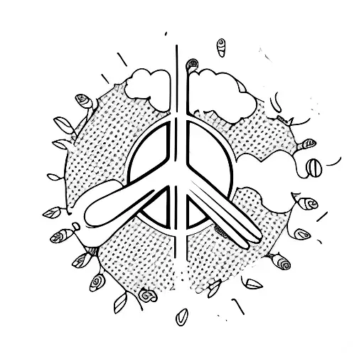 peace sign hand reversed tattoo design idea