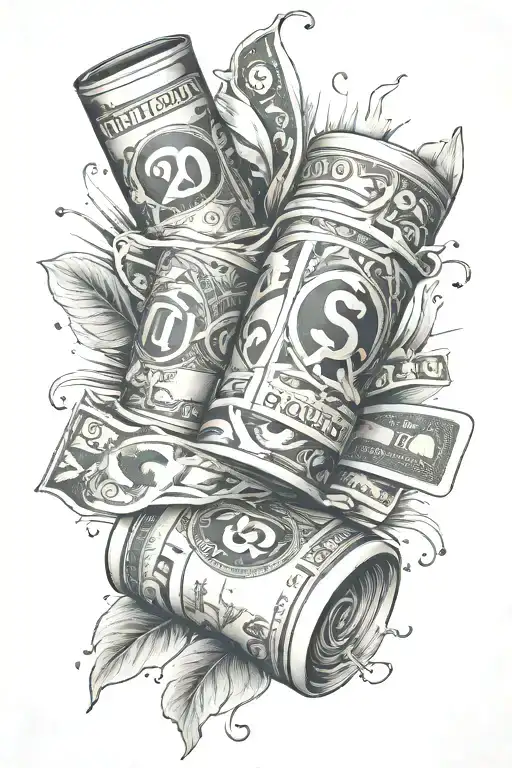 money roll inspired tattoo featuring tattoo design idea