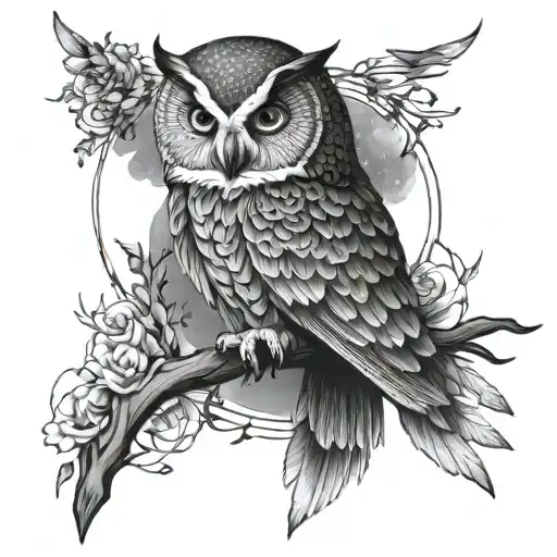 lunar forearm tattooowl tattoo design idea