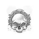 lisa simpsons skull tattoo design idea