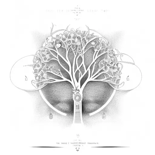 Tree of Life with words change is only constant , gratitude , service , acceptance and continous growth  tattoo design idea