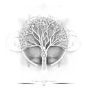Tree of Life with words change is only constant , gratitude , service , acceptance and continous growth  tattoo design idea