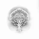 Tree of Life with words change is only constant , gratitude , service , acceptance and continous growth  tattoo design idea