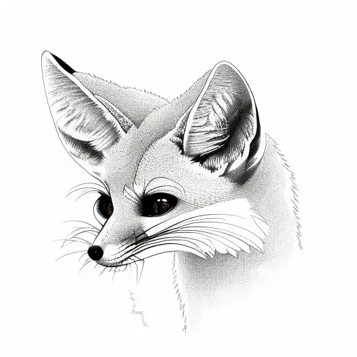 fennec fox, maple leafs, apple tattoo design idea