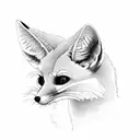 fennec fox, maple leafs, apple tattoo design idea