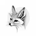 fennec fox, maple leafs, apple tattoo design idea
