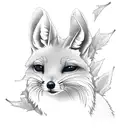 fennec fox, maple leafs, apple tattoo design idea