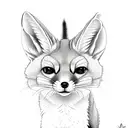 fennec fox, maple leafs, apple tattoo design idea