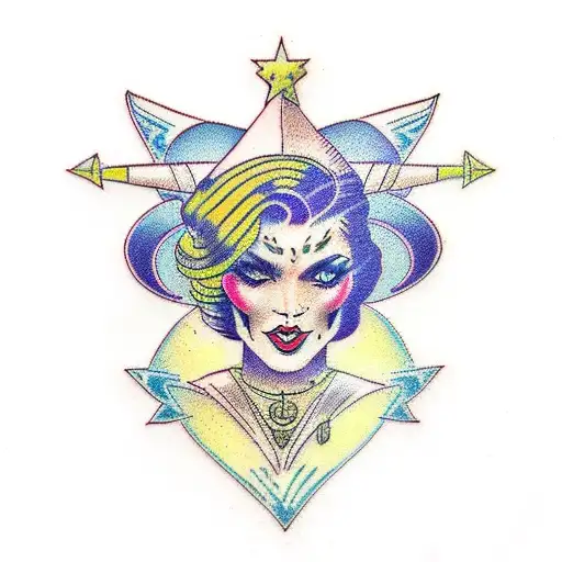 gypsi woman tattoo design idea
