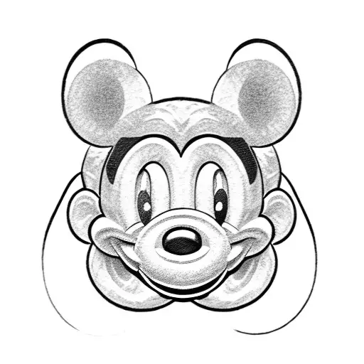 black lamb mickey mouse hat tattoo design idea