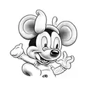 black lamb mickey mouse hat tattoo design idea