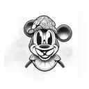 black lamb mickey mouse hat tattoo design idea