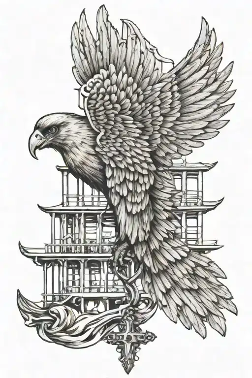 prison, phoneix wings dont make tattoo design idea