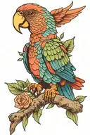 small parrot fod the inner bicep tattoo design idea