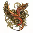 ouroboros in the shape of a heart stencil  tattoo design idea