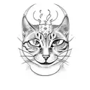 smoking cat demon with 3 eyes on a bicycle tattoo design idea