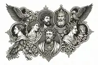 Marcus Aurelius and 4 Cardinal virtues tattoo design idea